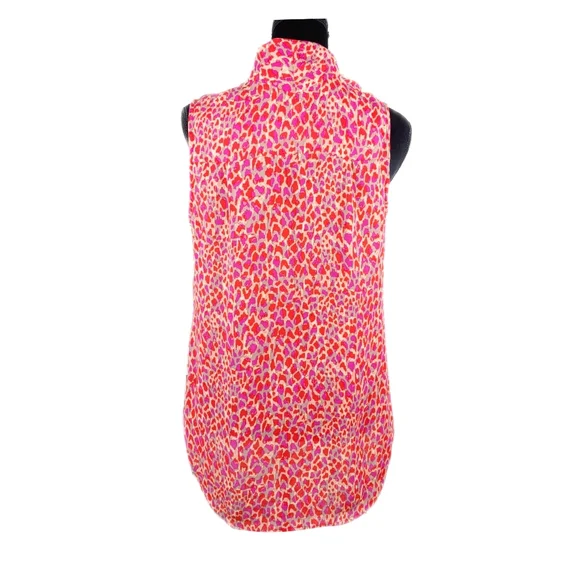 CAbi Wmns S Sleeveless Collared Button Down Red Purple 3270 Heartbreaker Blouse - Picture 9 of 9